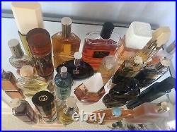 25 Lot Vintage Mostly Full / Some Partial Glass Perfume Fragrance Bottles