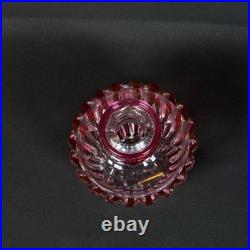 3.5 Val Saint Lambert Cranberry Cut to clear Perfume Bottle Crystall Glass VNTG