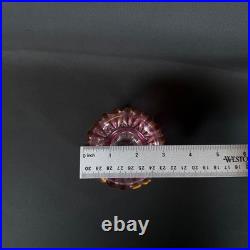 3.5 Val Saint Lambert Cranberry Cut to clear Perfume Bottle Crystall Glass VNTG