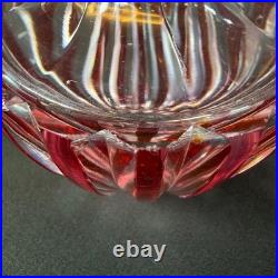 3.5 Val Saint Lambert Cranberry Cut to clear Perfume Bottle Crystall Glass VNTG