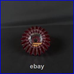 3.5 Val Saint Lambert Cranberry Cut to clear Perfume Bottle Crystall Glass VNTG