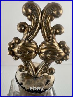 3 Pc Vintage Ormolu Vanity Set Perfume Bottles & Powder Jar Hollywood Regency