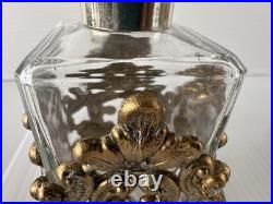 3 Pc Vintage Ormolu Vanity Set Perfume Bottles & Powder Jar Hollywood Regency