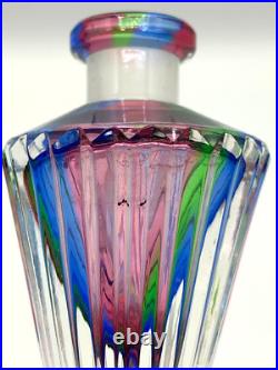 3 Rainbow Glass Crystal Perfume Bottles West Germany Bohemian Art Deco Vintage
