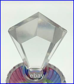3 Rainbow Glass Crystal Perfume Bottles West Germany Bohemian Art Deco Vintage