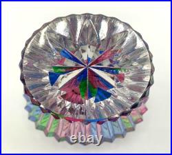 3 Rainbow Glass Crystal Perfume Bottles West Germany Bohemian Art Deco Vintage