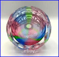 3 Rainbow Glass Crystal Perfume Bottles West Germany Bohemian Art Deco Vintage