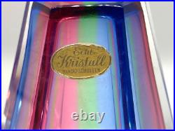 3 Rainbow Glass Crystal Perfume Bottles West Germany Bohemian Art Deco Vintage