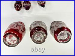 3 Vintage Bohemian Czech Art Glass Perfume Bottle Stoppers DS43