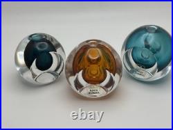 3 Vintage Ventana Mona Morales Schildt Perfume Bottles Signed Kosta #5191 2 1/2