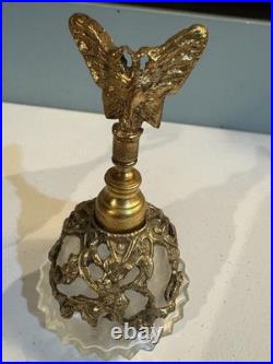3 vintage Matson Ormolu perfume bottles, butterfly, heart, bird with flower