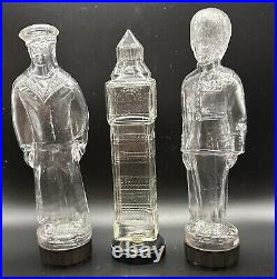 3X Vintage Souvenir English Sailor, Big Ben, & Soldier Perfume Bottles British