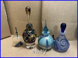 4Rare Vintage MURANO Venetian Art Glass Perfume Bottle with Stopper Mix Bundle Lot