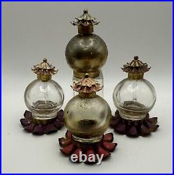 4X Vintage Perfume Bottles Set Asian Japanese Chinese Oriental