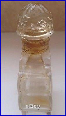 5 Empty Vintage French Perfume Art Glass Bottle Lalique Joy Dior Bellodgia Ricci