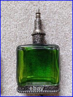 5 Handmade Vintage Glass Moroccan Perfume Bottles Collectable Antique Decor