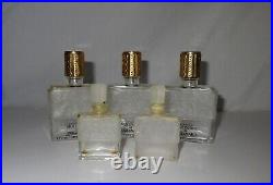 5 Vintage Molinard Creation Lalique Eau De Toilette Empty Perfume Bottles