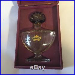 6 oz Shalimar Vintage Perfume Bottle Baccarat Blue Top Drilled Original 1923 L