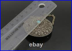 925 Sterling Silver Vintage Turquoise Ornate Perfume Bottle (OPENS) TR3197