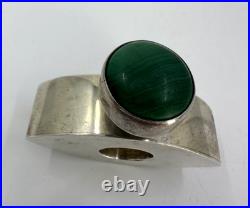 925 Vintage Taxco Malachite Perfume Bottle 35.1 grams