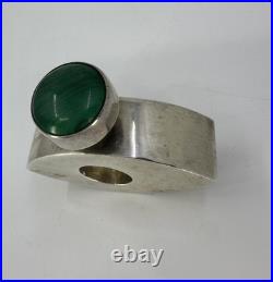 925 Vintage Taxco Malachite Perfume Bottle 35.1 grams