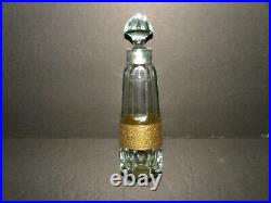 A Vintage Moser Cut Glass Paneled Perfume Bottle With Original Label