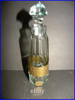 A Vintage Moser Cut Glass Paneled Perfume Bottle With Original Label