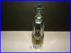 A Vintage Moser Cut Glass Paneled Perfume Bottle With Original Label