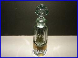 A Vintage Moser Cut Glass Paneled Perfume Bottle With Original Label