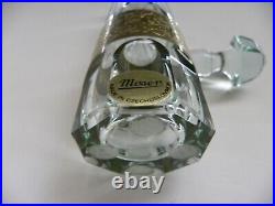 A Vintage Moser Cut Glass Paneled Perfume Bottle With Original Label