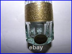 A Vintage Moser Cut Glass Paneled Perfume Bottle With Original Label