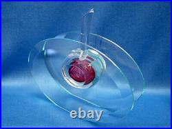 AMAZiNG ART GLASS signed vintage 1990 Richard Silver PiNK PERFUME BOTTLE+STOPPER