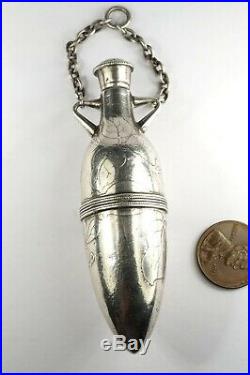 ANTIQUE AMERICAN ART NOUVEAU SILVER AMPHORA SHAPED SCENT BOTTLE by F M WHITING