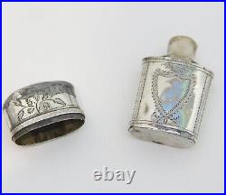 ANTIQUE GEORGIAN SOLID Sterling SILVER CASED PERFUME SCENT BOTTLE 1809
