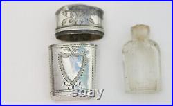 ANTIQUE GEORGIAN SOLID Sterling SILVER CASED PERFUME SCENT BOTTLE 1809