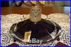 Antique/vintage Irice Amethyst Jeweled Perfume Bottlebasket Topper
