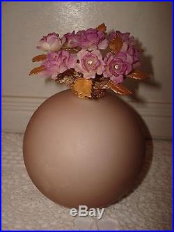 Antique/vtg Irice Murano Perfume Bottlehuge Gorgeous Lilac Rose Top & Base