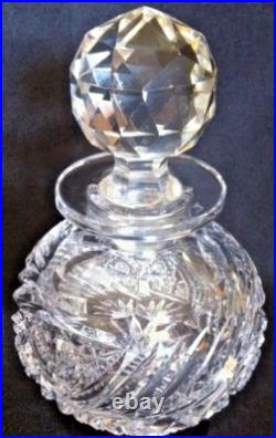 American Brilliant Cut Glass (ABCG) Cologne Bottle Clear