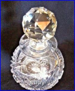 American Brilliant Cut Glass (ABCG) Cologne Bottle Clear