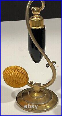 Antique ART DECO DEVILBISS BLACK DEBUTANT 1920's Vintage Perfume Bottle Atomizer