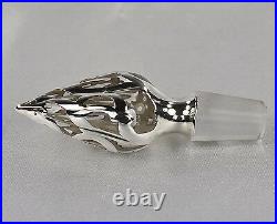 Antique Alvin Glass Perfume Bottle with Silver Overlay Pumpkin Shaped