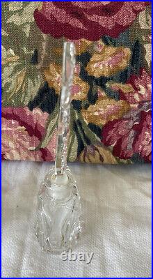 Antique Art Deco Perfume Bottles (2) Stopper Dauber Cut Crystal Czechoslovakia