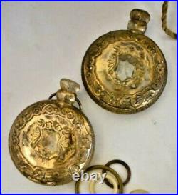 Antique Art NOUVEAU Victorian PERFUME Gold Gilt Glass Perfume Bottles France