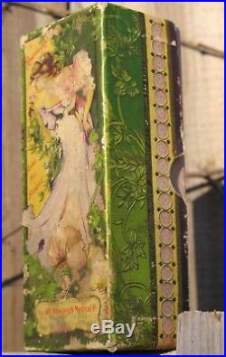 Antique Art Nouveau Perfume Box Glass Bottle Rawleigh Anna May Bouquet Vtg Decor