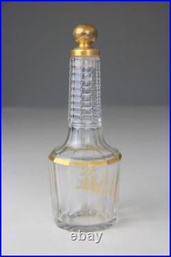 Antique Baccarat Houbigant Faceted Clear Glass Perfume Bottle France Read