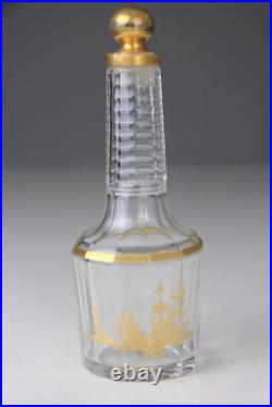 Antique Baccarat Houbigant Faceted Clear Glass Perfume Bottle France Read