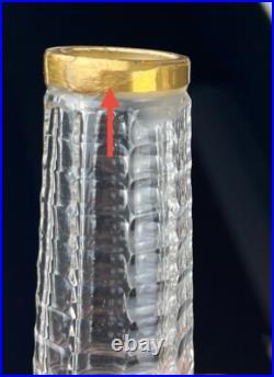 Antique Baccarat Houbigant Faceted Clear Glass Perfume Bottle France Read