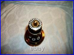 Antique Bohemian Amethyst Glass Perfume Bottle HP Gilt Floral Decanter Czech Antique Bohemian Amethyst Glass Perfume Bottle HP Gilt Floral Decanter Czech