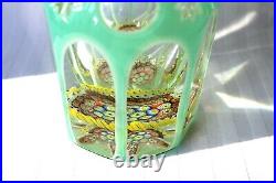 Antique Bohemian large Millefiori glass overlay scent bottle c 1900