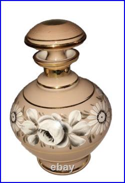 Antique Cased Glass Vanity Set 2 perfume Bottles & jar Germany US Zone